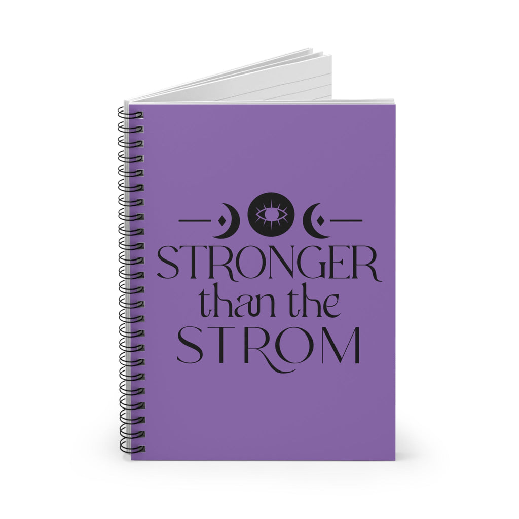 Inspirational Spiral Notebook | “Stronger Than The Storm” Ruled Journal Printify