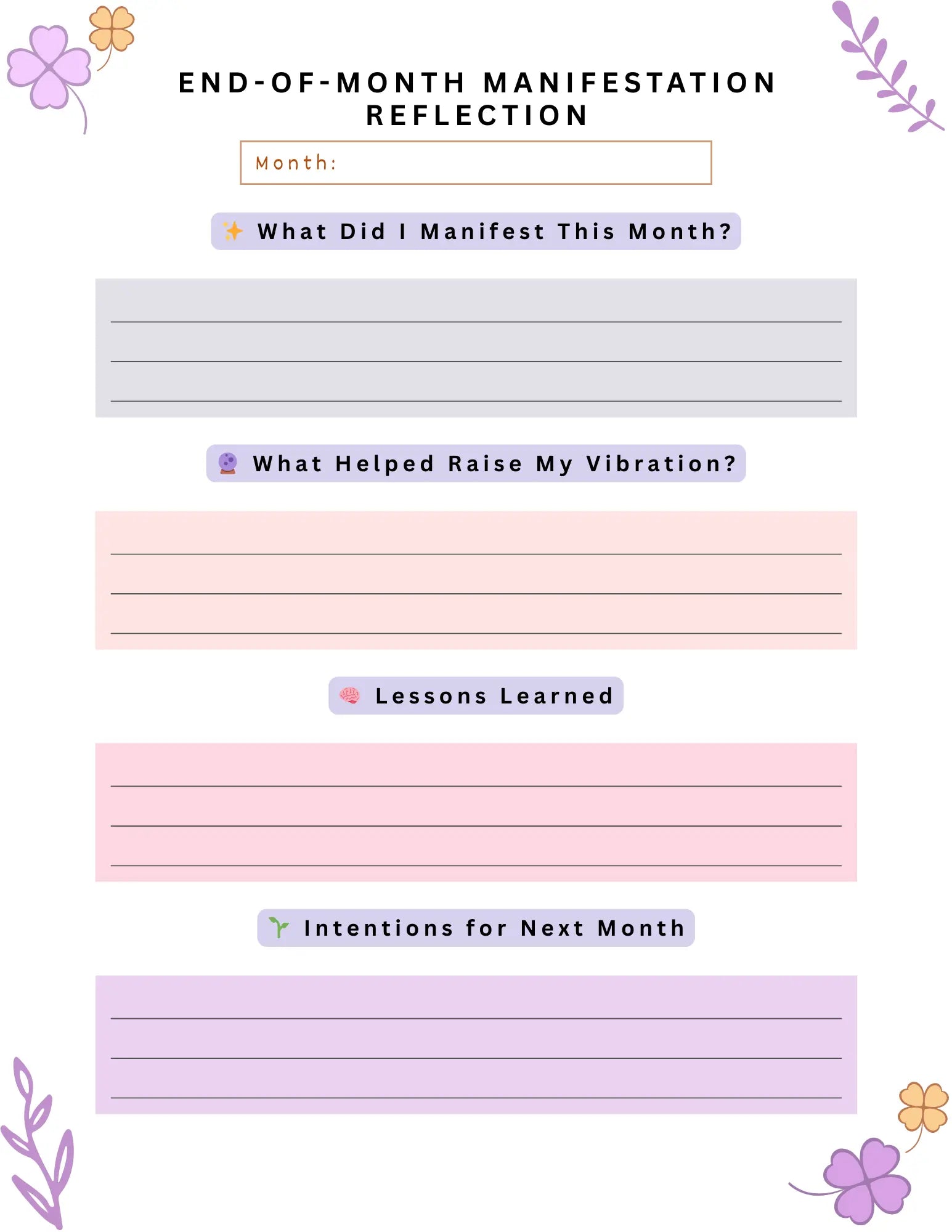 2026 Manifestation Planner | Law of Attraction Journal & Life Organizer (Printable PDF) Moonflower Oasis