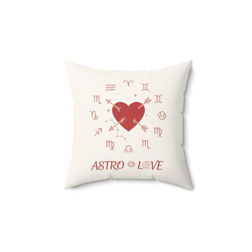 Astrology Heart Pillow | "ASTRO LOVE" Zodiac Signs Decorative Throw Pillow Printify