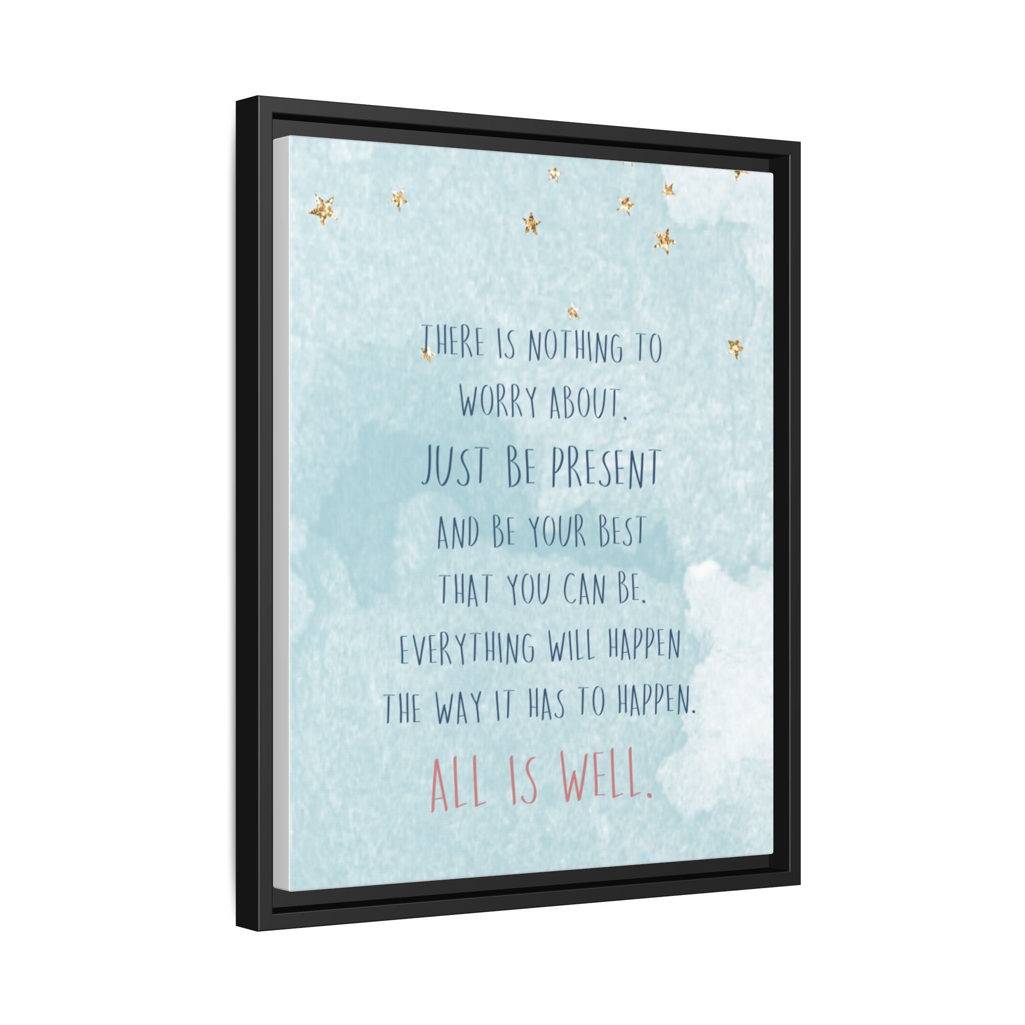 Celestial Presence | "All Is Well" Framed Canvas Wall Art Printify