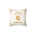 Decorative pillow with artistic design on a white background
