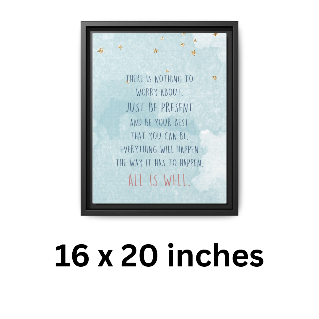 Celestial Presence | "All Is Well" Framed Canvas Wall Art Printify