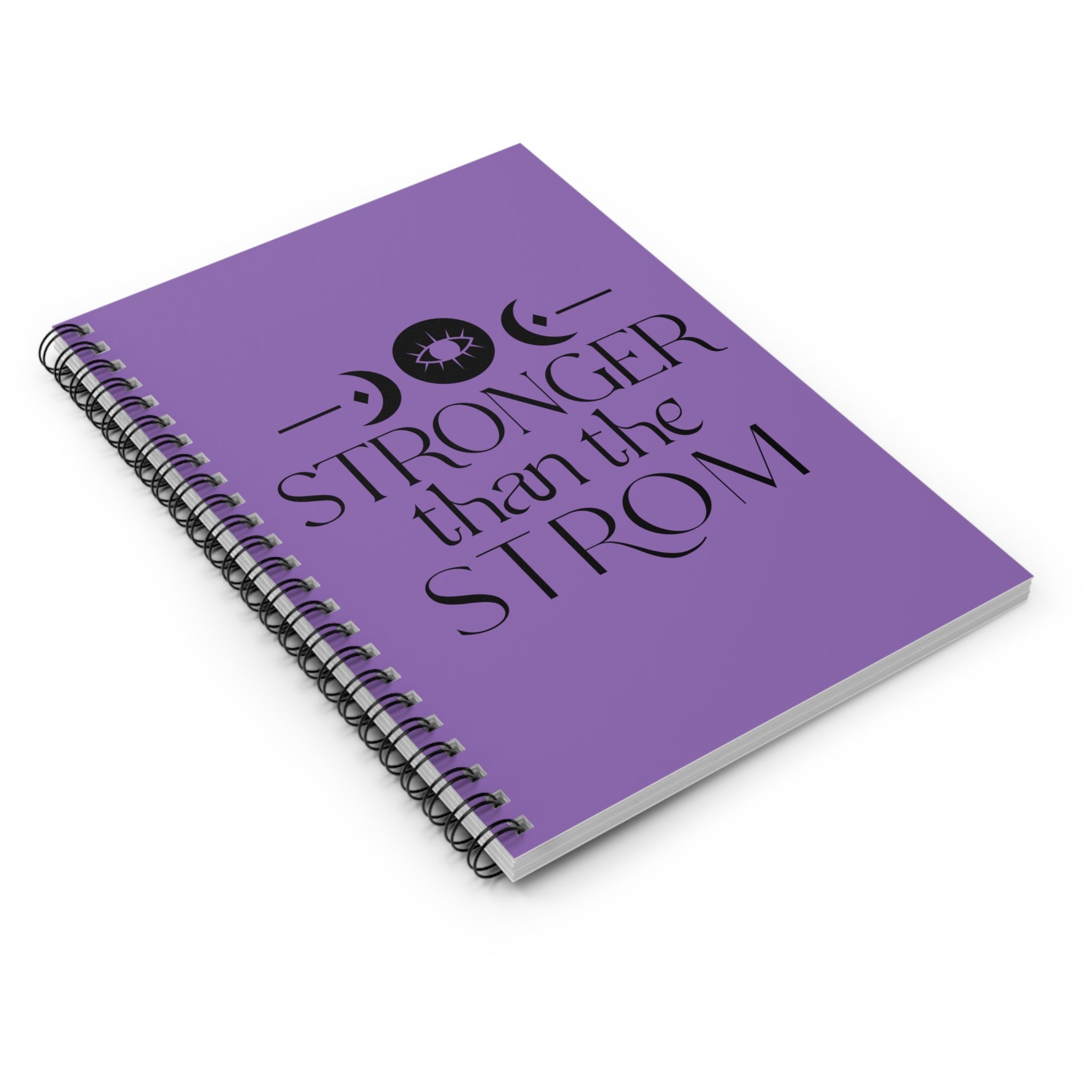 Inspirational Spiral Notebook | “Stronger Than The Storm” Ruled Journal Printify