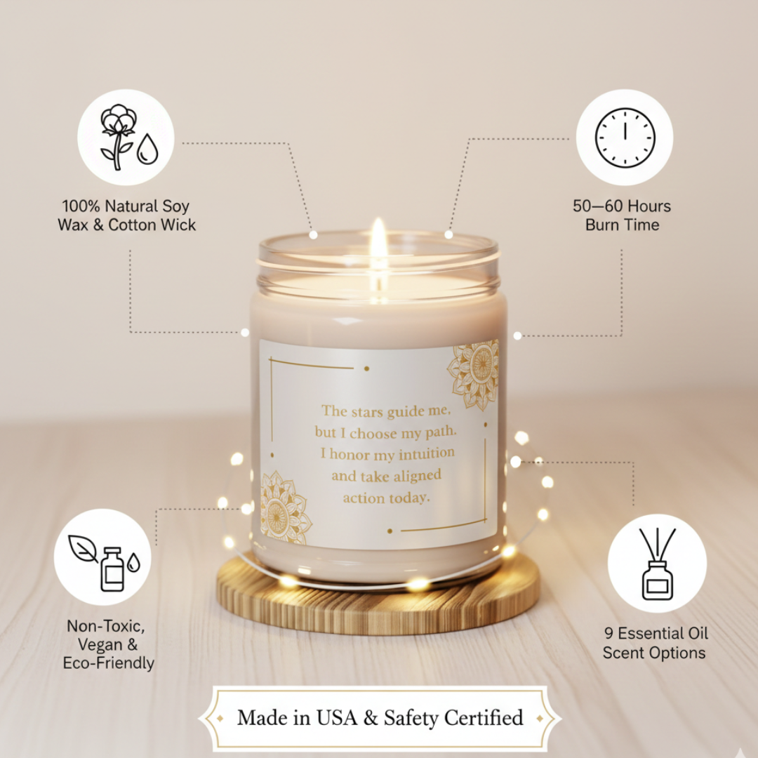The Stars Guide Me | Aligned Action & Intuition Hand-Poured Soy Candle 9oz Printify